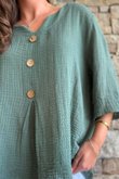 Andi Basket Linen Blend Top Khaki